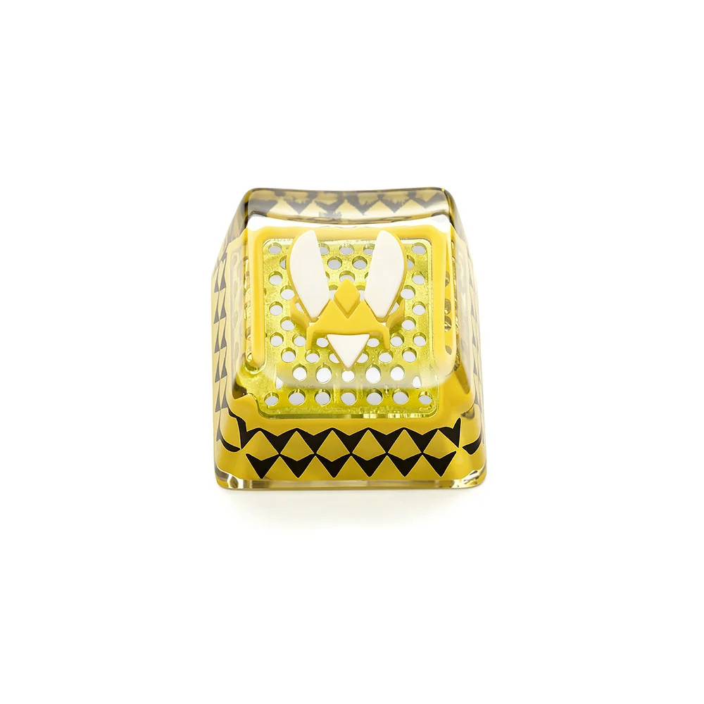 Handcrafted resin keycap featuring Team Vitality emblem
