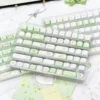 Spacebar and modifier keys with misty forest landscape art from the Deep Forest Deer Keycap Set