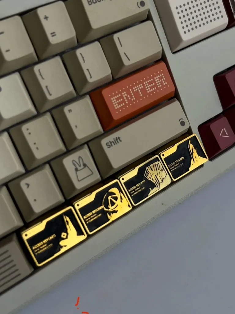 Delta Force Tactical Map Access Resin Keycap on a mechanical keyboard, close-up of intricate design.