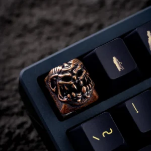 Artisan Demon Keycap featuring a dark, industrial retro-punk aesthetic