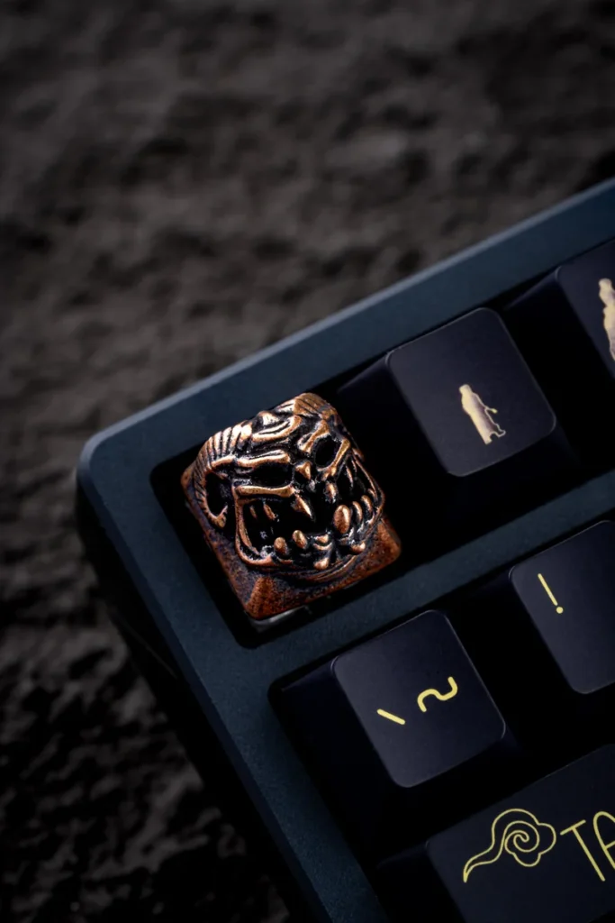 Artisan Demon Keycap featuring a dark, industrial retro-punk aesthetic