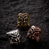 Close-up of Brass Demon Handcrafted Keycap showing intricate details