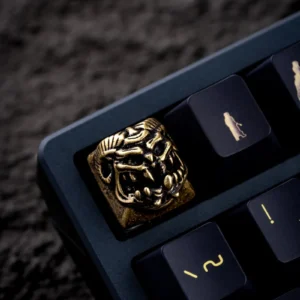Collection of Demon Handcrafted Keycaps in different metallic options