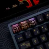 Demon Handcrafted Keycap in White Copper on a mechanical keyboard