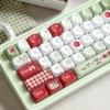 Red and green apple keycaps with dye-sub legends