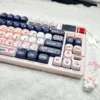 Ergonomic MOA profile keycaps arranged to show uniform height and comfortable curve.