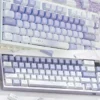 Ethereal Butterfly PBT Keycap Set on mechanical keyboard, top-down view