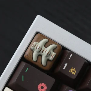 Fish Bone resin keycap installed on a custom mechanical keyboard