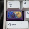 Frieren & Fern Titanium Keycap installed on a mechanical keyboard with anime aesthetic