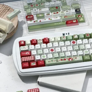 Fresh fruit themed keycap set desktop setup