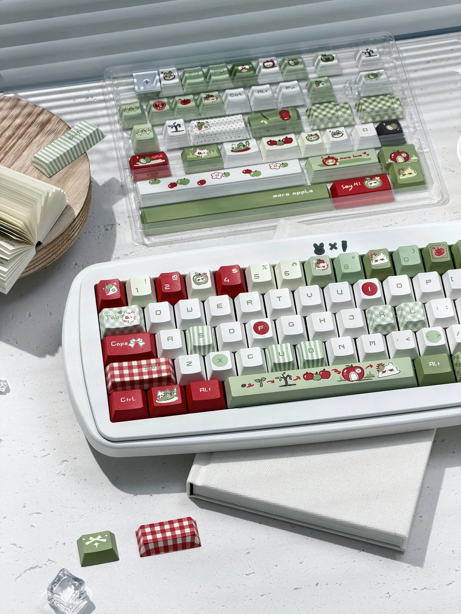 Fresh fruit themed keycap set desktop setup