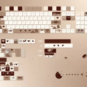 Full view of 145-key Crispy Dark Chocolate Keycap Set