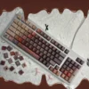 Full layout of the 130+ Chocolate PBT keycap set, arranged to show all included novelty and standard keys.