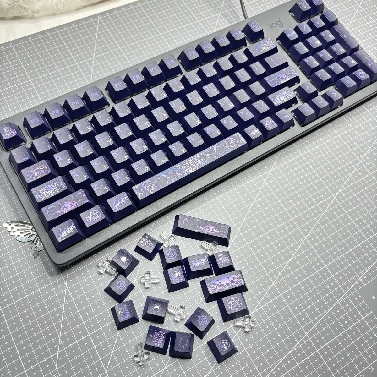 Full layout of Yog-Sothoth cosmic horror keycap set