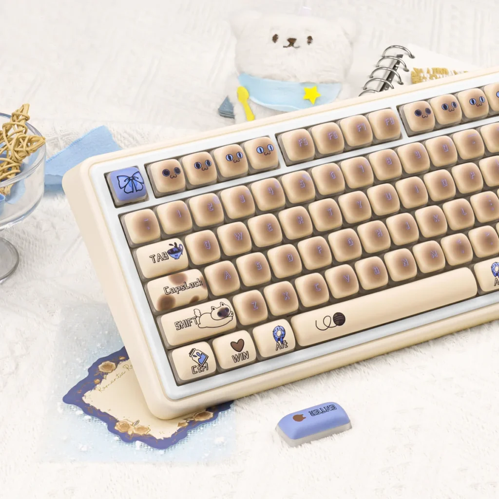 Angled view of Gas Can Keycap Set showing custom MOG profile