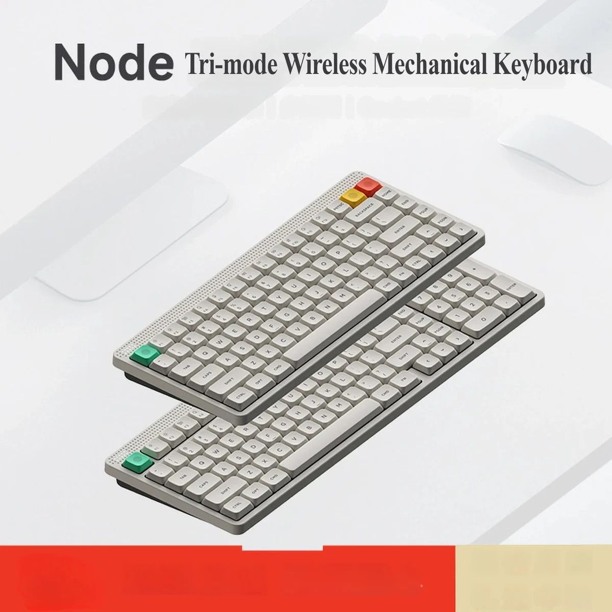 Close-up of Gateron Red Switches on NODE75 Mechanical Keyboard