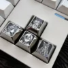 Genshin Impact titanium arrow keycaps set featuring Furina, Arlecchino, Citralli, Columbina