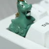 Close-up of Green Pony Keycap, highlighting handcrafted resin details