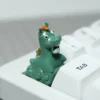 Green Pony Keycap glowing with subtle backlighting, adding to its whimsical charm