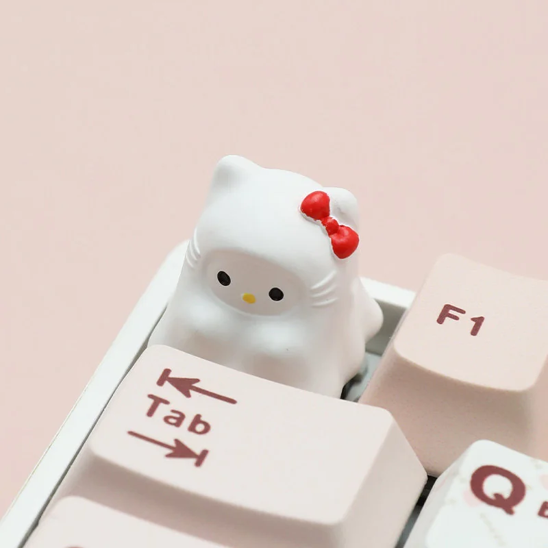 Hello Kitty Ghost Hello Unique Ghost Hello Kitty installed on a mechanical keyboard setup