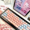 Close-up of Hello Kitty themed PBT keycaps with MOA profile