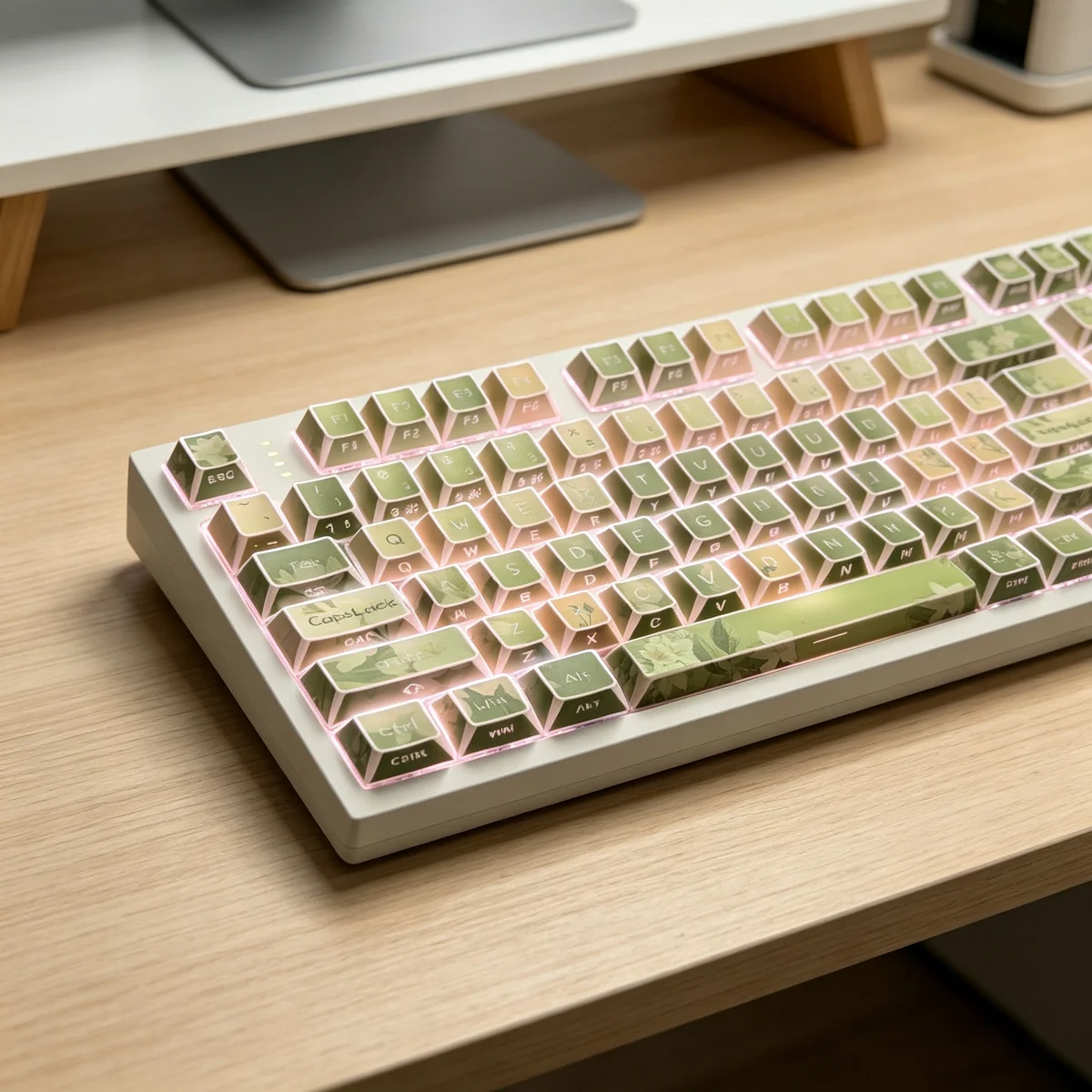 Detail shot of a modifier key from the Jasmine Snow Bud set, emphasizing the elegant jasmine motif and legend clarity.