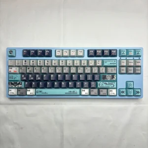 Kaiju No. 8 Faceted PBT Keycap Set with dynamic side-lit backlighting on a mechanical keyboard