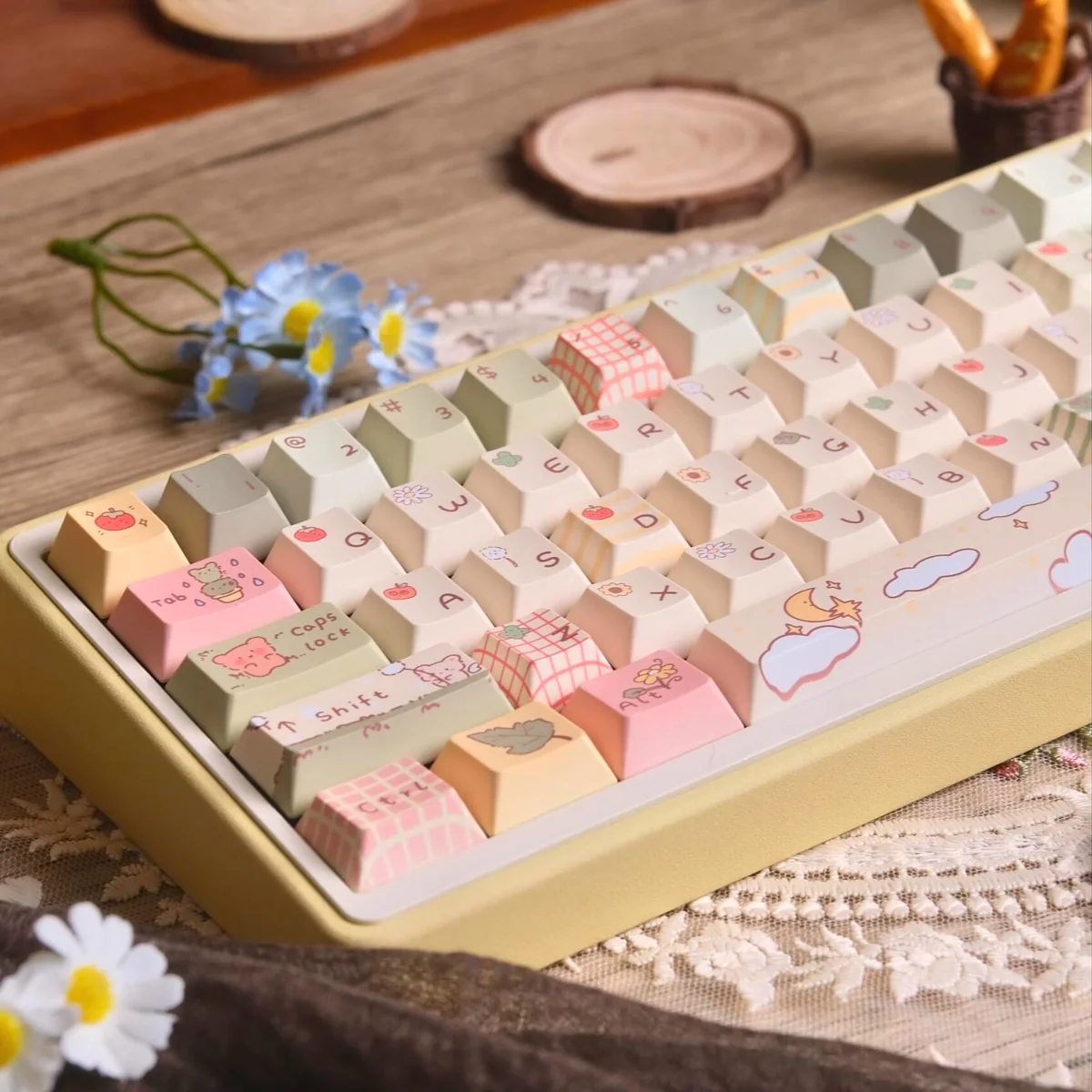 Little Bear Forest keycap set layout showing 150 keys