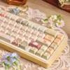 Texture and profile detail of Little Bear Forest Cherry profile keycaps