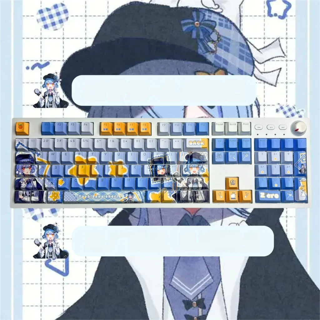 Close-up of Magical Girl PBT Dye-Sub keycaps with Cherry profile