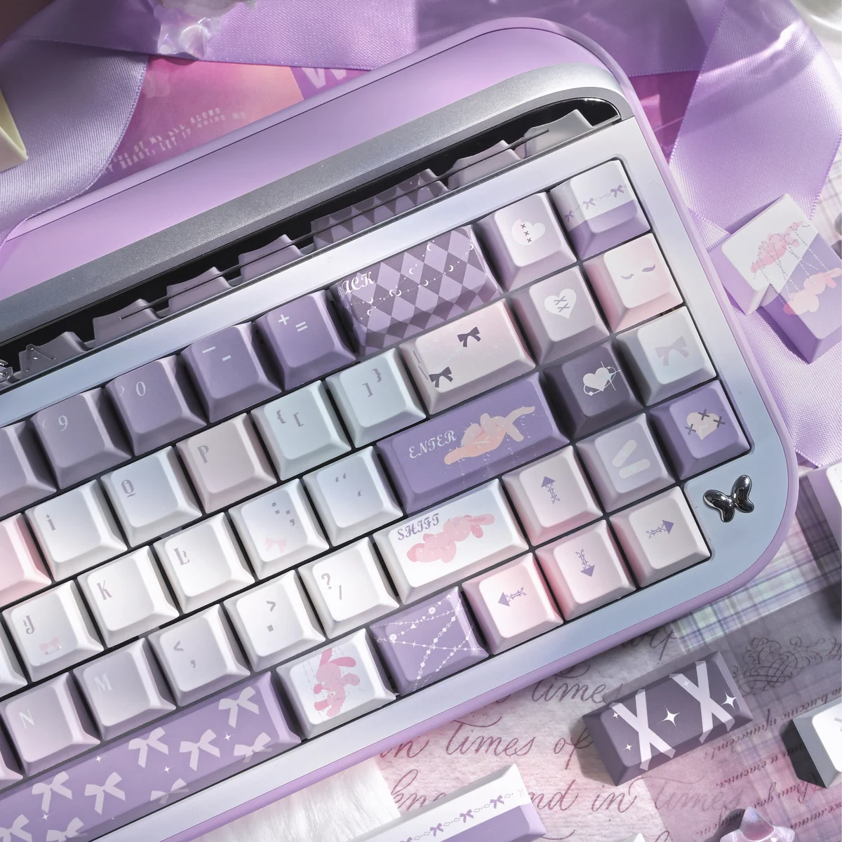 Marionette Puppet Keycap Set installed on a mechanical keyboard, showcasing Cherry profile