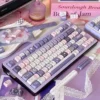 Texture shot of PBT keycaps from the Marionette Puppet set, emphasizing durability and finish