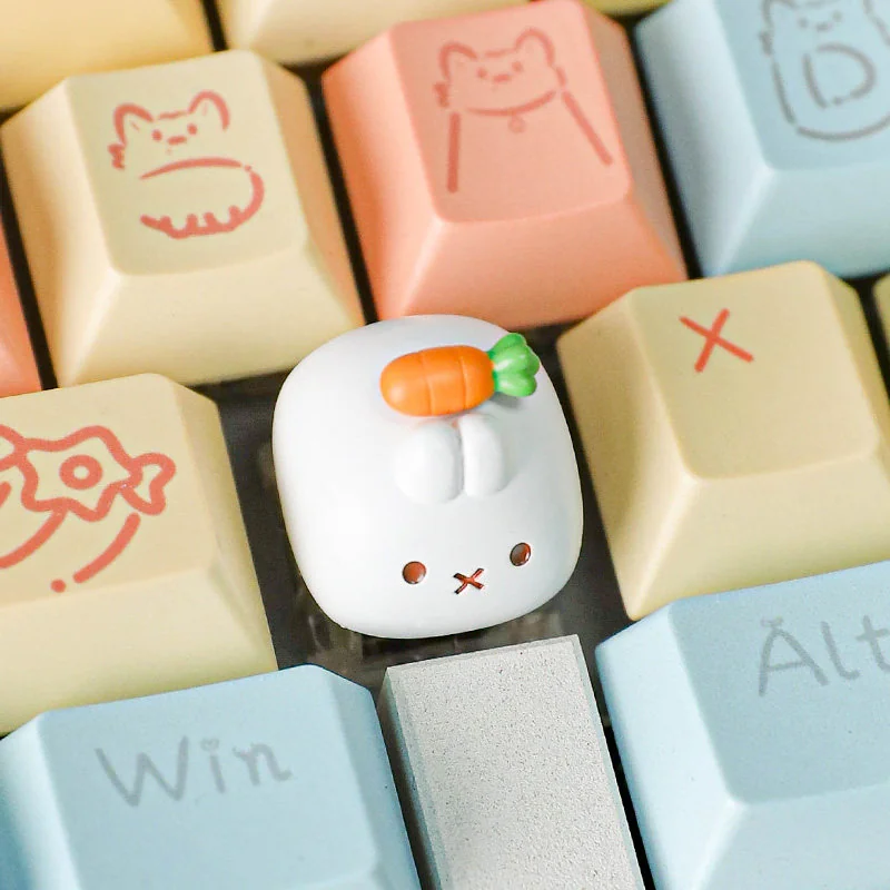 Top-down view of Miffy Keycap highlighting character details