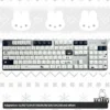 Miffy keycap set showcasing compatibility with various keyboard sizes and layouts