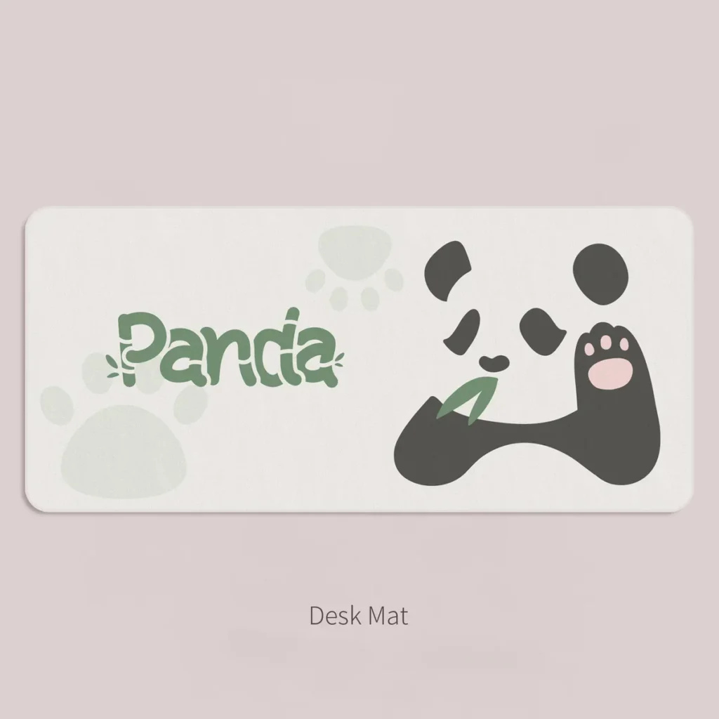 Full layout of Panda themed Desk Mat