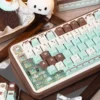 Full layout of 150 Mint Chocolate keycaps for custom keyboards
