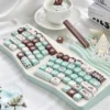 Side view of Mint Chocolate keycaps highlighting Cherry profile