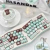 Detail of spacebar and modifier keys from the Mint Chocolate set