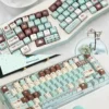 Mint Chocolate PBT Keycap Set on a mechanical keyboard
