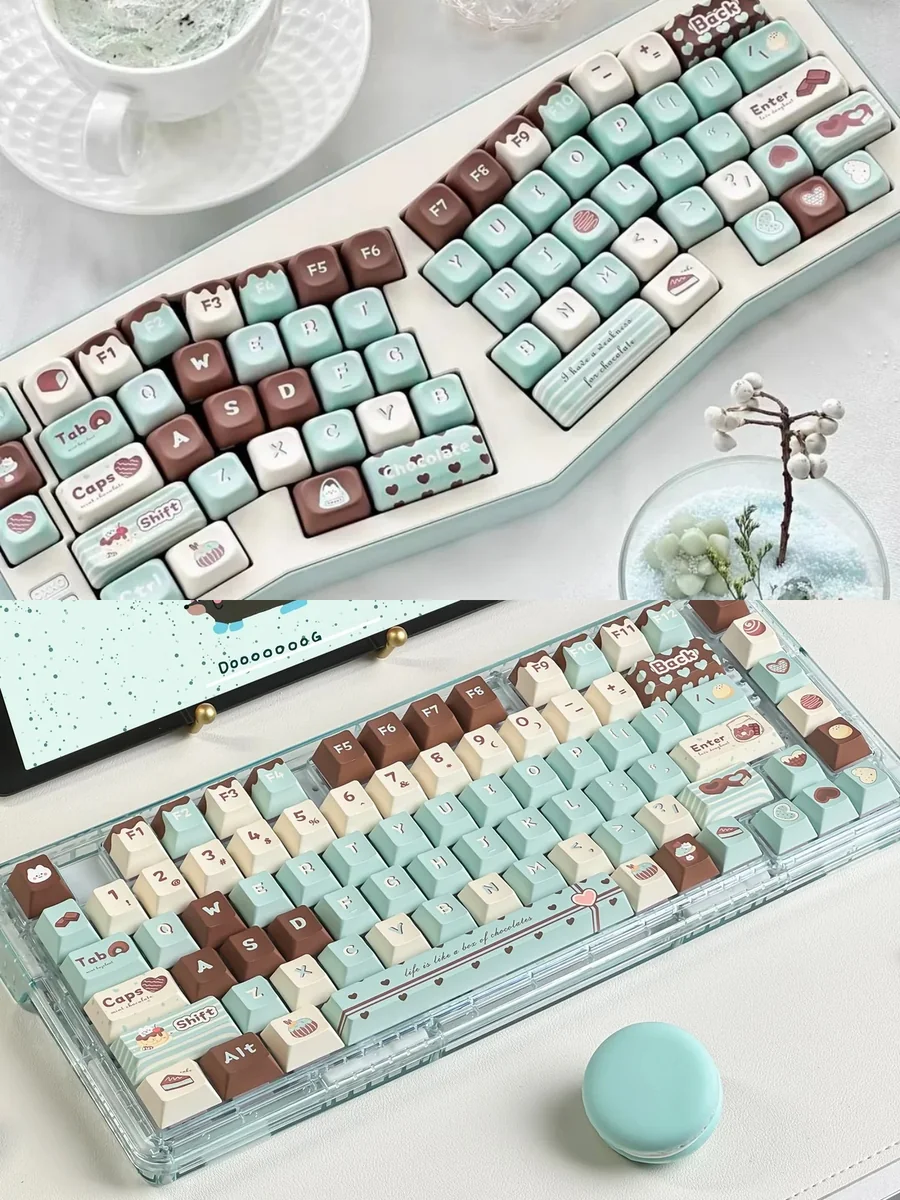 Mint Chocolate Pbt Keycap Set Keyboard product image
