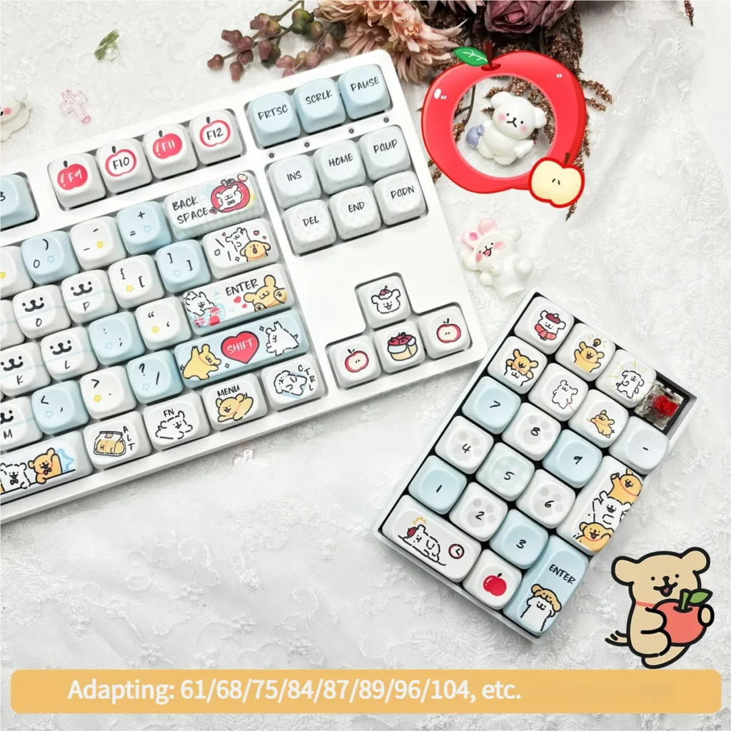 Side view showcasing the uniform MOA profile of the keycap set