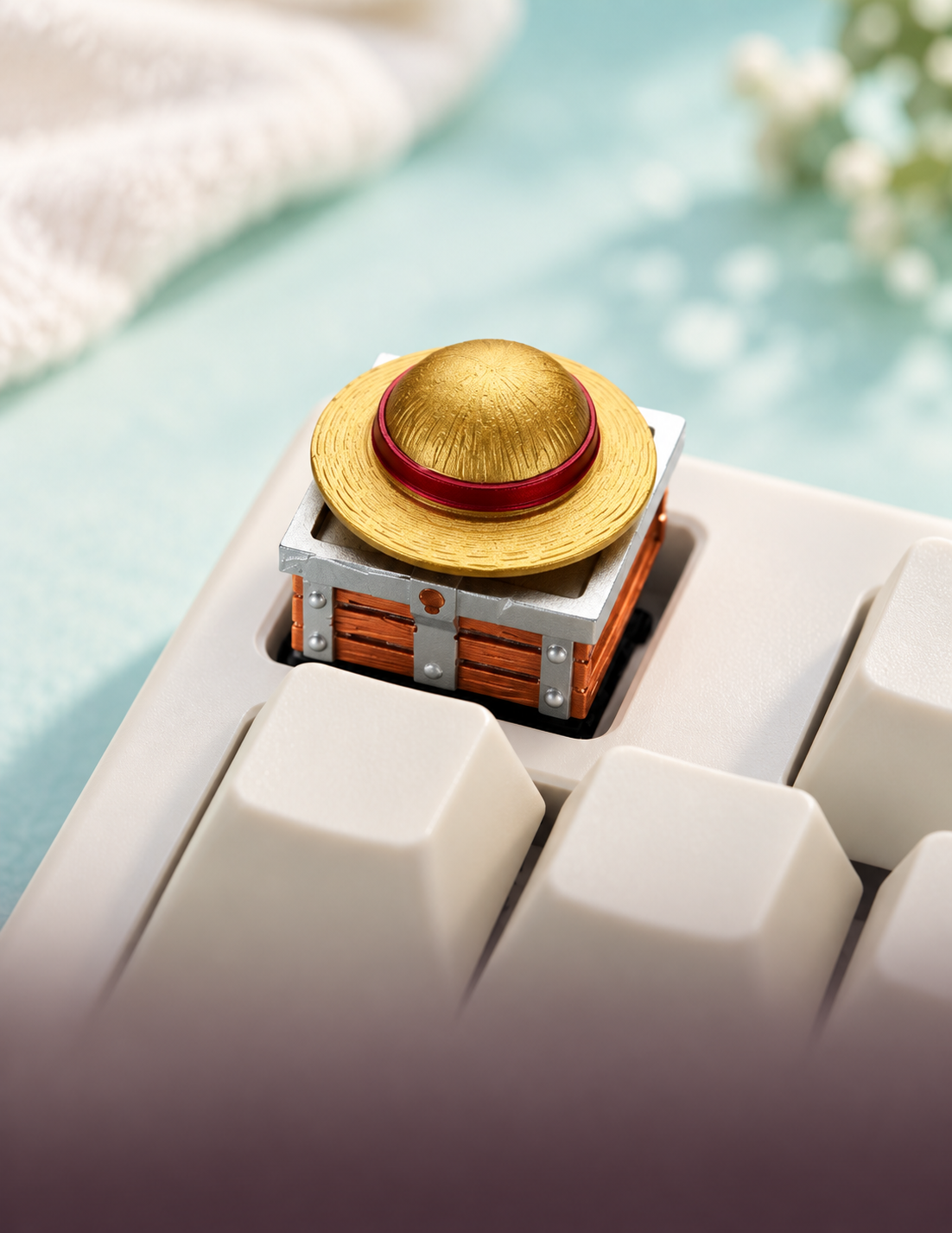 One Piece Luffy rotating straw hat artisan keycap