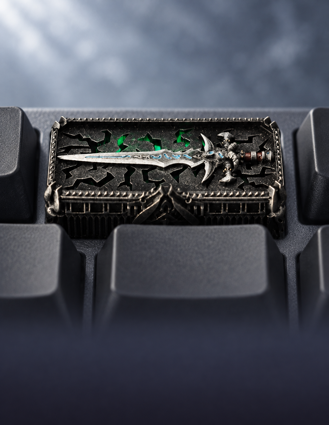 World of Warcraft sword-shaped relief on a rectangular artisan keycap
