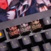 Close-up of Oni Warrior keycap in copper, showcasing intricate details.
