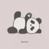 Close-up of milky gray panda mouse pad