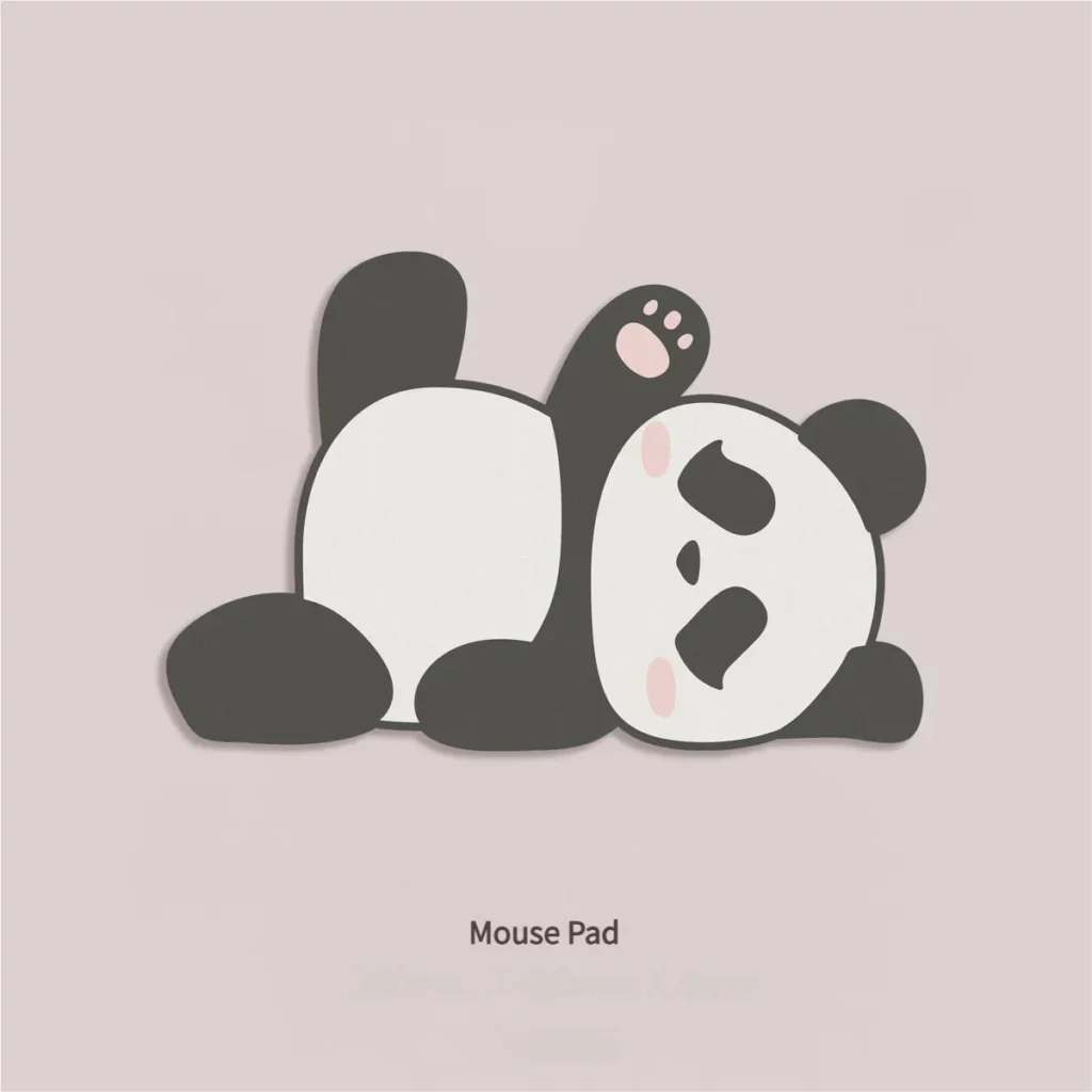Close-up of milky gray panda mouse pad