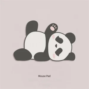 Close-up of milky gray panda mouse pad