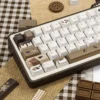Close-up of PBT dye-sublimated keycaps texture
