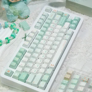 Transparency test of PBT PC blend keycaps with light diffusion