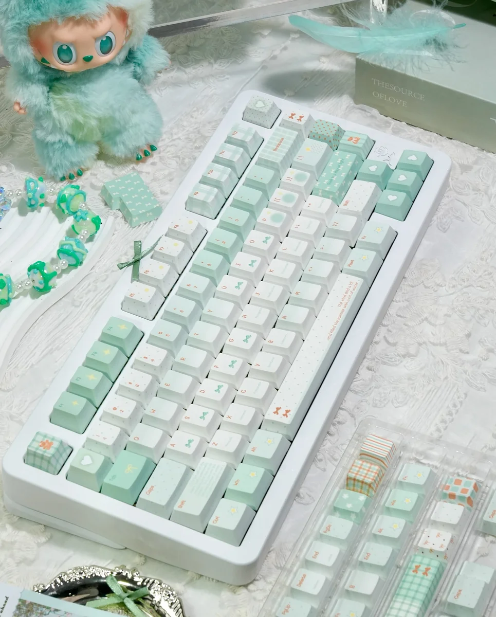 Transparency test of PBT PC blend keycaps with light diffusion